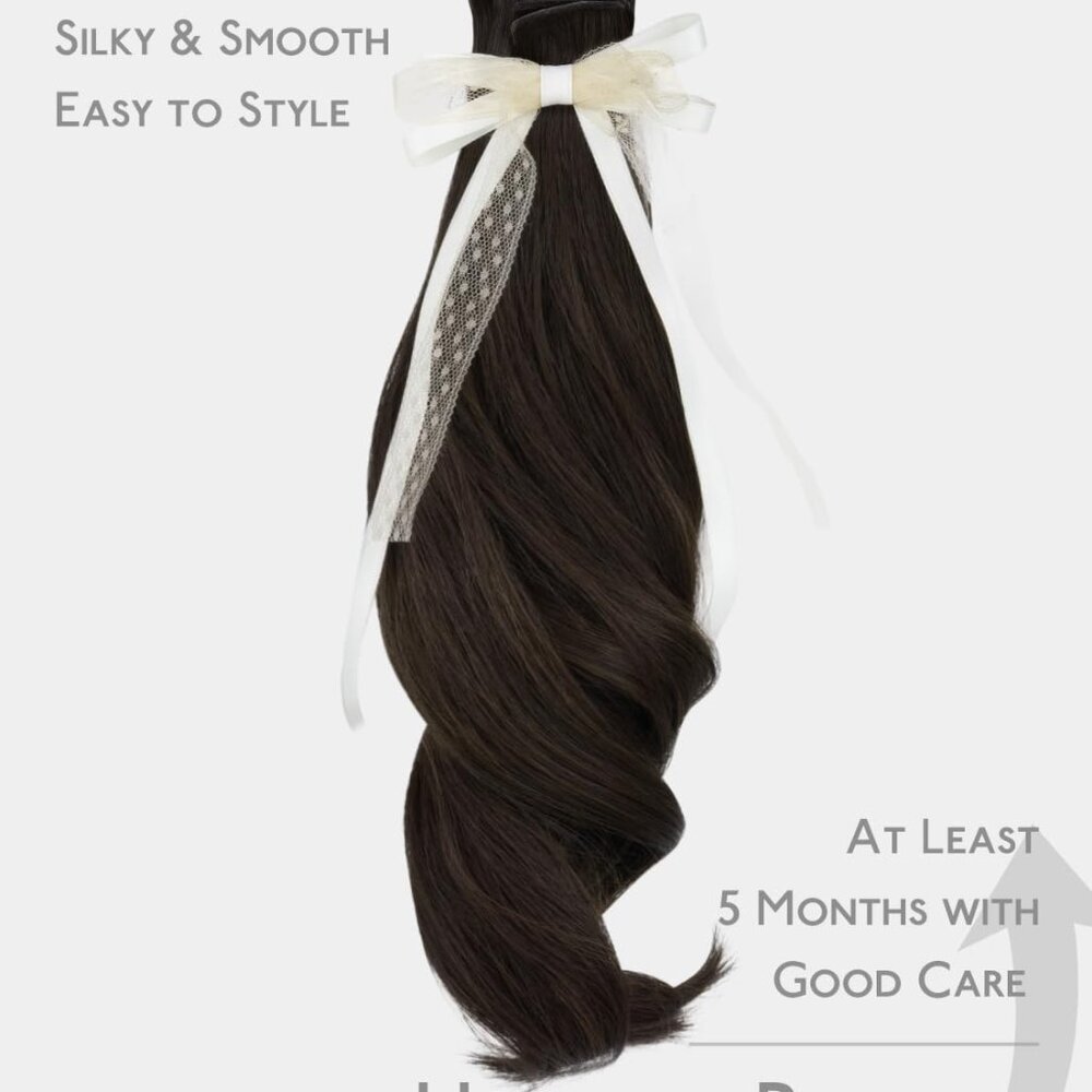 Wennalife Seamless Tape in 20" Human Hair Extensions 50g 20pcs Dark Brown